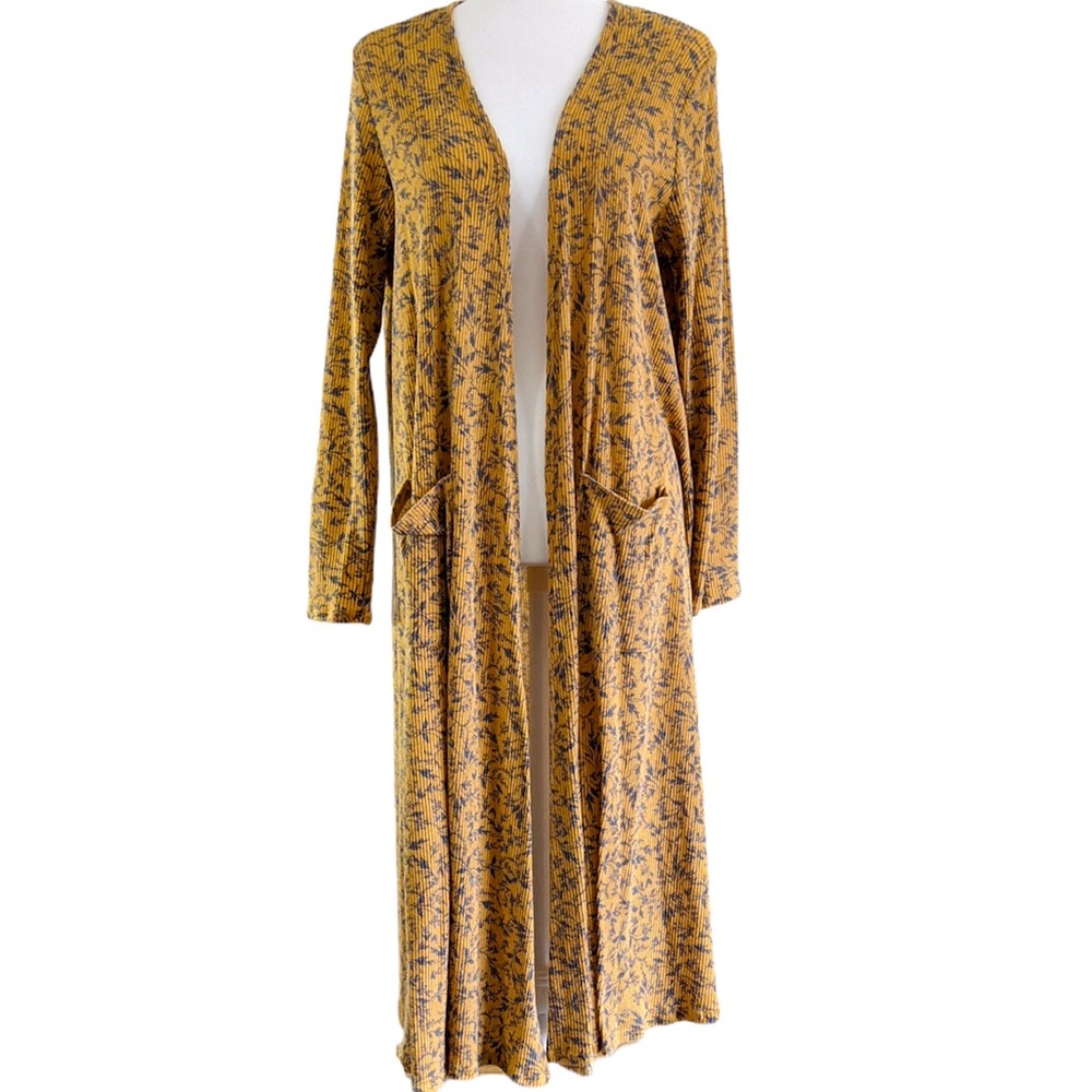 LuLaRoe duster cardigan mustard yellow size large